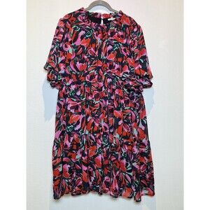Jodifl Women’s Floral Dress W/Flutter Sleeves A Line Lined 2X NWT
